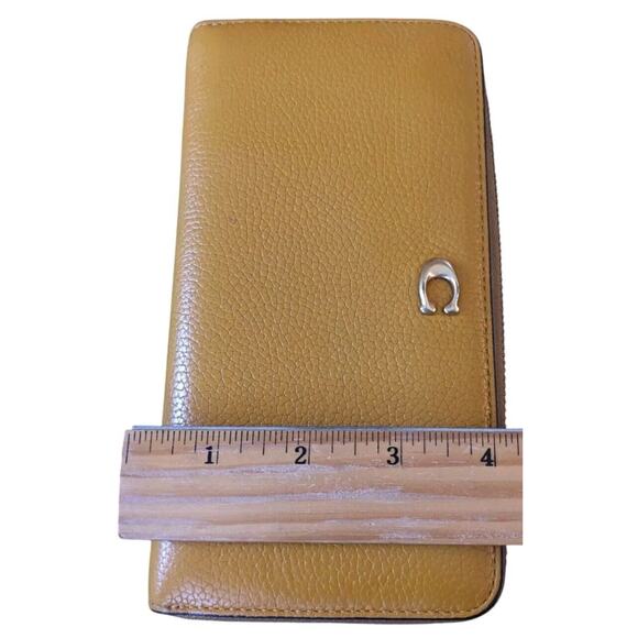 Coach Buttercup Accordion Phone Wallet Polished Pebble Leather Zip Up CC489 New - Picture 9 of 16